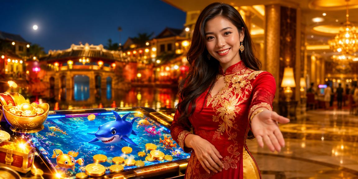 Không khí giải trí casino và cá cược tại chợ đêm Hội An về đêm